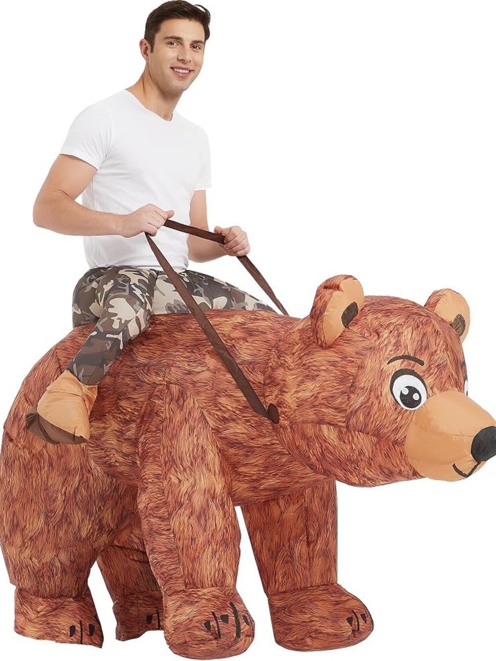 One Casa Adult Riding A Bear Inflatable Halloween Costume OS